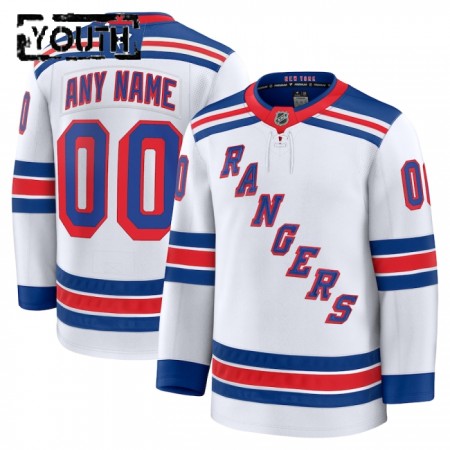 Lasten NHL New York Rangers Pelipaita Custom Fanatics Premium Vieras 2024-25 Valkoinen